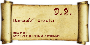 Dancsó Urzula névjegykártya